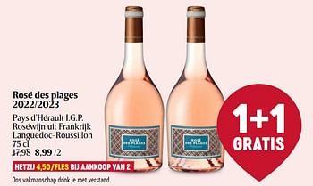 Promotions Pays d`hérault i.g.p. roséwijn - Vins rosé - Valide de 04/04/2024 à 10/04/2024 chez Delhaize