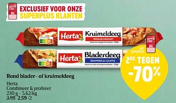 Promoties Rond blader of kruimeldeeg - Herta - Geldig van 04/04/2024 tot 10/04/2024 bij Delhaize