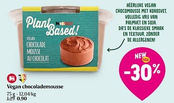 Promoties Vegan chocolademousse - Huismerk - Delhaize - Geldig van 04/04/2024 tot 10/04/2024 bij Delhaize