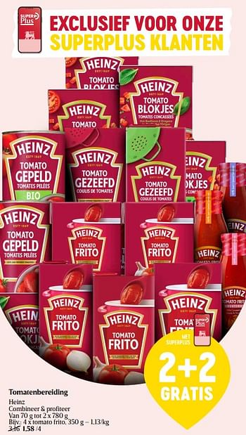 Promotions Tomato frito - Heinz - Valide de 04/04/2024 à 10/04/2024 chez Delhaize