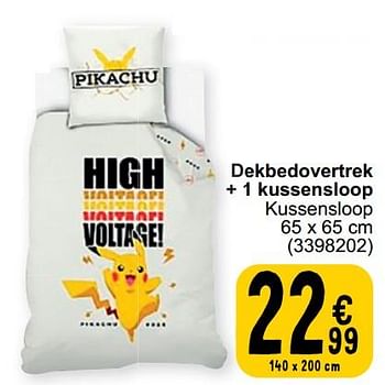 Promoties Dekbedovertrek + 1 kussensloop - Pokemon - Geldig van 02/04/2024 tot 15/04/2024 bij Cora
