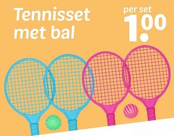 Promotions Tennisset met bal - Produit maison - Wibra - Valide de 01/04/2024 à 14/04/2024 chez Wibra