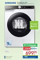 Promoties Samsung droogkast met warmtepomp dv90t5240at s2 - Samsung - Geldig van 01/04/2024 tot 30/04/2024 bij Eldi