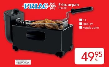 Promotions Friac frituurpan f305bk - Friac - Valide de 01/04/2024 à 30/04/2024 chez Eldi