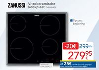 Promoties Zanussi vitrokeramische kookplaat zhrn642x - Zanussi - Geldig van 01/04/2024 tot 30/04/2024 bij Eldi