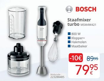Promotions Bosch staafmixer turbo msm4w421 - Bosch - Valide de 01/04/2024 à 30/04/2024 chez Eldi