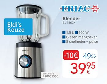 Promotions Friac blender bl 1560x - Friac - Valide de 01/04/2024 à 30/04/2024 chez Eldi