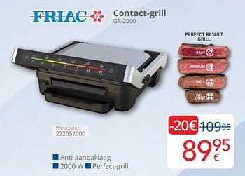 Promoties Friac contact-grill gr-2000 - Friac - Geldig van 01/04/2024 tot 30/04/2024 bij Eldi