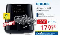 Promoties Philips airfryer + grill inox hd9270 96 - Philips - Geldig van 01/04/2024 tot 30/04/2024 bij Eldi