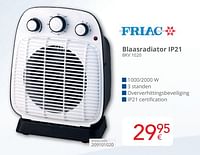 Friac blaasradiator ip21 bkv 1020-Friac