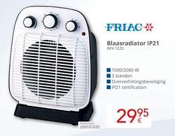 Friac blaasradiator ip21 bkv 1020
