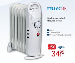 Friac radiateur à bain d`huile or 1070