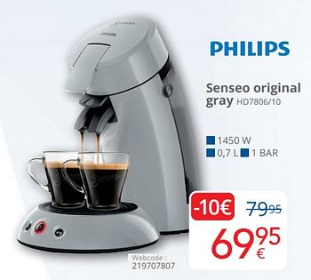 Promoties Philips senseo original gray hd7806 10 - Philips - Geldig van 01/04/2024 tot 30/04/2024 bij Eldi