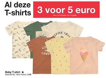 Promotions Baby t shirt - Produit maison - Zeeman  - Valide de 30/03/2024 à 12/04/2024 chez Zeeman