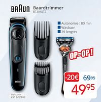 Promoties Braun baardtrimmer bt3940ts - Braun - Geldig van 01/04/2024 tot 30/04/2024 bij Eldi