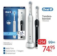 Promoties Oral-b tandenborstel 790 duo - Oral-B - Geldig van 01/04/2024 tot 30/04/2024 bij Eldi