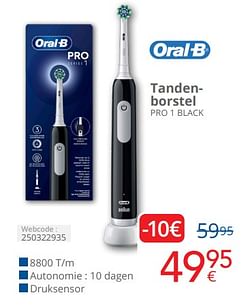 Oral-b tandenborstel pro 1 black