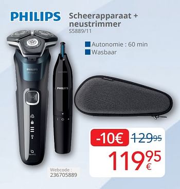 Promotions Philips scheerapparaat + neustrimmer s5889 11 - Philips - Valide de 01/04/2024 à 30/04/2024 chez Eldi