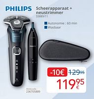 Promoties Philips scheerapparaat + neustrimmer s5889 11 - Philips - Geldig van 01/04/2024 tot 30/04/2024 bij Eldi