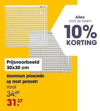 Promoties Aluminium jaloezieën op maat gemaakt - Huismerk - Kwantum - Geldig van 08/04/2024 tot 14/04/2024 bij Kwantum