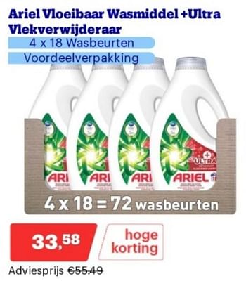 Promoties Ariel vioeibaar wasmiddel +ultra viekverwijderaar - Ariel - Geldig van 02/04/2024 tot 07/04/2024 bij Bol.com