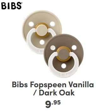 Promoties Bibs fopspeen vanilla dark oak - Bibs - Geldig van 06/04/2024 tot 13/04/2024 bij Baby & Tiener Megastore