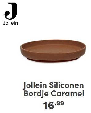 Promoties Jollein siliconen bordje caramel - Jollein - Geldig van 06/04/2024 tot 13/04/2024 bij Baby & Tiener Megastore
