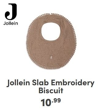 Promoties Jollein slab embroidery biscuit - Jollein - Geldig van 06/04/2024 tot 13/04/2024 bij Baby & Tiener Megastore