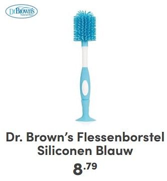 Promoties Dr. brown`s flessenborstel siliconen blauw - DrBrown's - Geldig van 06/04/2024 tot 13/04/2024 bij Baby & Tiener Megastore