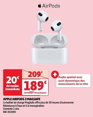 Promoties Apple airpods 3 magsafe - Apple - Geldig van 03/04/2024 tot 16/04/2024 bij Auchan