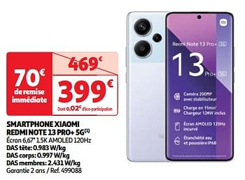 Promoties Smartphone xiaomi redmi note 13 pro+ 5g - Xiaomi - Geldig van 03/04/2024 tot 16/04/2024 bij Auchan