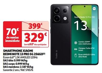 Promoties Smartphone xiaomi redmi note 13 pro 5g 256go - Xiaomi - Geldig van 03/04/2024 tot 16/04/2024 bij Auchan