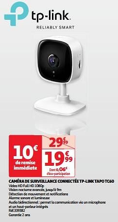 Promoties Caméra de surveillance connectée tp-link tapo tc60 - TP-LINK - Geldig van 03/04/2024 tot 16/04/2024 bij Auchan
