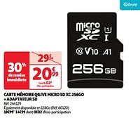 Carte mémoire qilive micro sd xc 256go + adaptateur sdcarte mémoire qilive micro sd xc 256go + adaptateur sd-Qilive