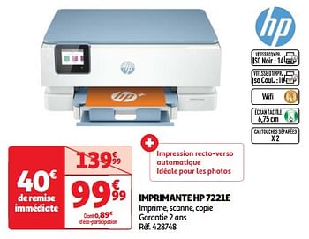 Promoties Imprimante hp 7221e - HP - Geldig van 03/04/2024 tot 16/04/2024 bij Auchan
