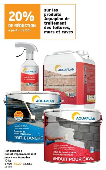 Promotions Enduit imperméabilisant pour cave aquaplan - Aquaplan - Valide de 03/04/2024 à 09/04/2024 chez Gamma