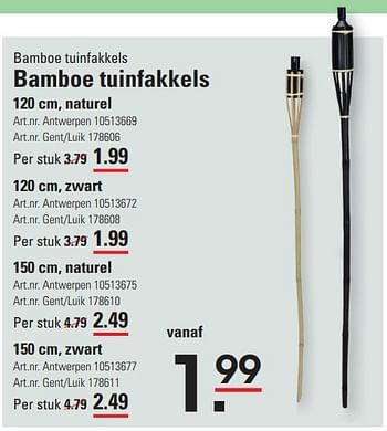 Promotions Bamboe tuinfakkels - Produit Maison - Sligro - Valide de 04/04/2024 à 22/04/2024 chez Sligro