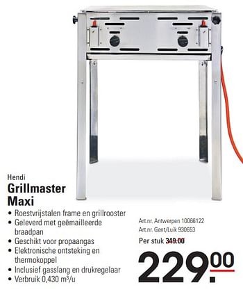 Promotions Grillmaster maxi - Hendi - Valide de 04/04/2024 à 22/04/2024 chez Sligro
