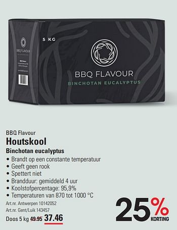 Promoties Houtskool binchotan eucalyptus - BBQ Flavour - Geldig van 04/04/2024 tot 22/04/2024 bij Sligro