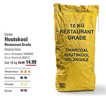 Promoties Houtskool restaurant grade - CARBO - Geldig van 04/04/2024 tot 22/04/2024 bij Sligro