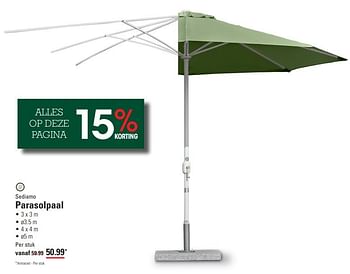 Promoties Parasolpaal - Sediamo - Geldig van 04/04/2024 tot 22/04/2024 bij Sligro