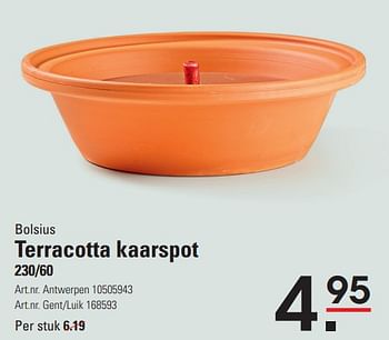 Promotions Terracotta kaarspot - Bolsius - Valide de 04/04/2024 à 22/04/2024 chez Sligro