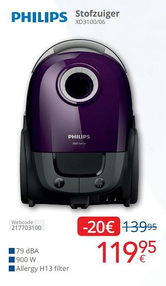 Promotions Philips stofzuiger xd3100 06 - Philips - Valide de 01/04/2024 à 30/04/2024 chez Eldi