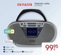 Promoties Aiwa digitale radio md 208db - Aiwa - Geldig van 01/04/2024 tot 30/04/2024 bij Eldi