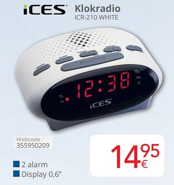Promotions Ices klokradio icr 210 white - Ices - Valide de 01/04/2024 à 30/04/2024 chez Eldi