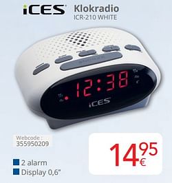 Ices klokradio icr 210 white