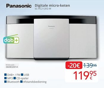 Promotions Panasonic digitale micro keten sc hc212eg w - Panasonic - Valide de 01/04/2024 à 30/04/2024 chez Eldi