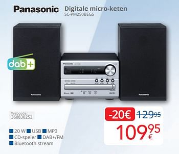 Promoties Panasonic digitale micro keten sc pm250begs - Panasonic - Geldig van 01/04/2024 tot 30/04/2024 bij Eldi