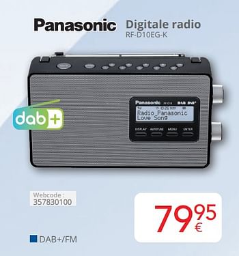 Promotions Panasonic digitale radio rf d10eg k - Panasonic - Valide de 01/04/2024 à 30/04/2024 chez Eldi