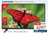 Promoties Samsung smart ultra hd tv 43`` ue43au7090xxn - Samsung - Geldig van 01/04/2024 tot 30/04/2024 bij Eldi